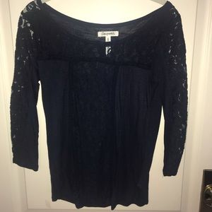 Aeropostale Navy Lace Top